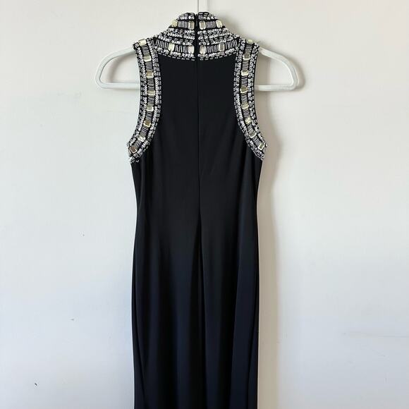 Aqua Dresses Beaded Mock Neck Sleeveless Gown - Picture 11 of 16